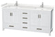72" Double Bath Vanity, White, Carrara Cultured Marble Countertop, Sinks