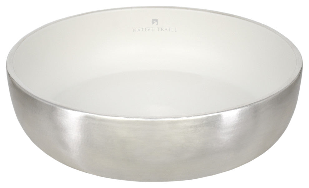 Bliss Bathroom Sink, Silver/White