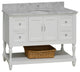 Beverly 48" Bathroom Vanity, White, Carrara Marble