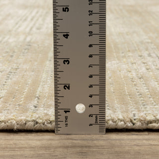 Cayden Textural Stripe Wool Blend Beige/ Ivory Hand-tufted Rug 8' x 10'