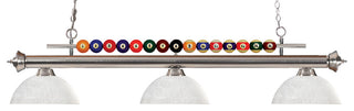 Shark Collection 3 Light Billiard Light in Brushed Nickel Finish