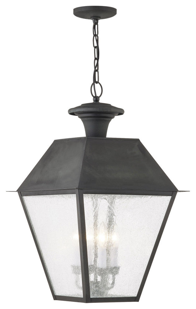 Livex 2174-61 4-Light Charcoal Outdoor Chain Lantern, Charcoal