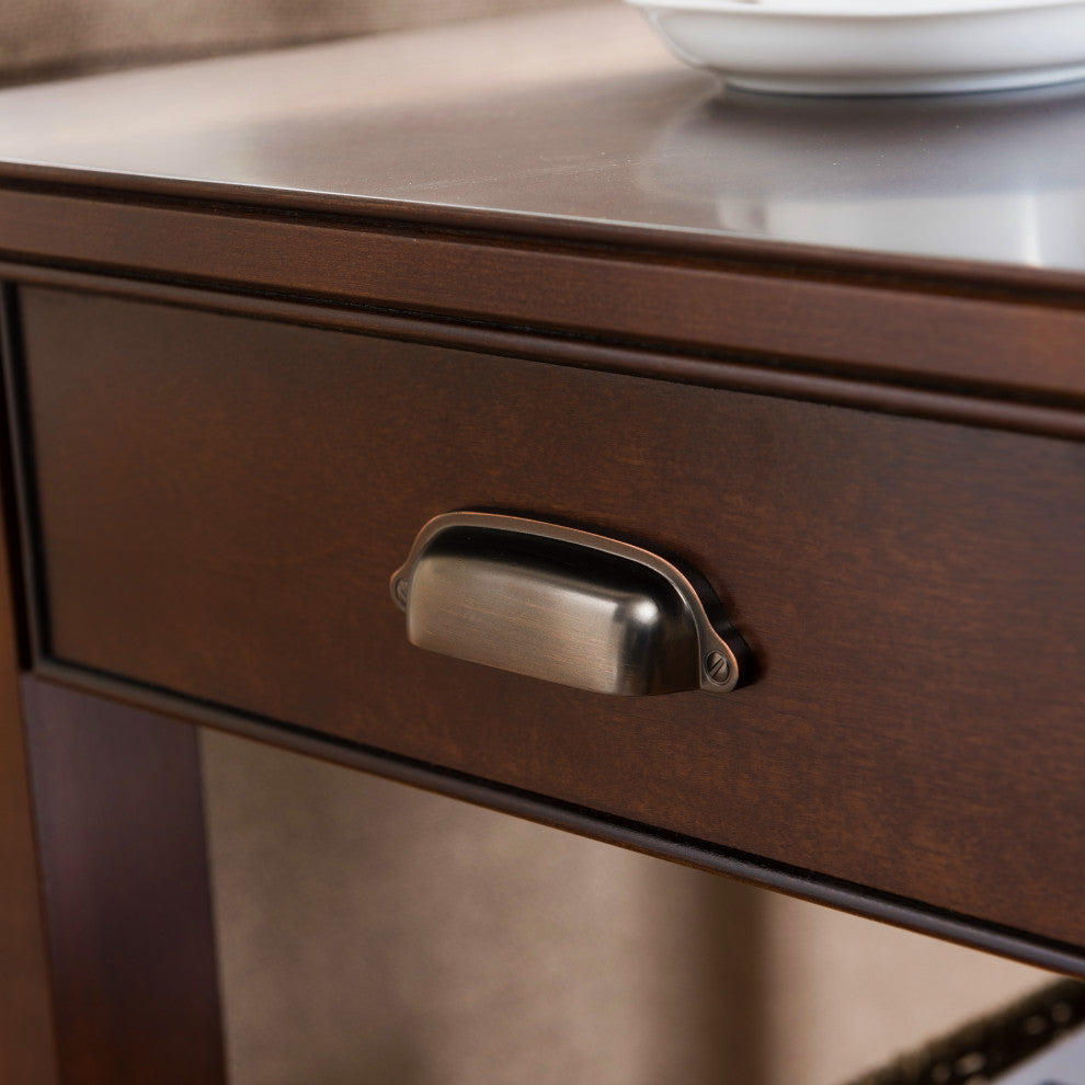 Leick Furniture Laurent Solid Wood Square End Table in Chocolate Cherry