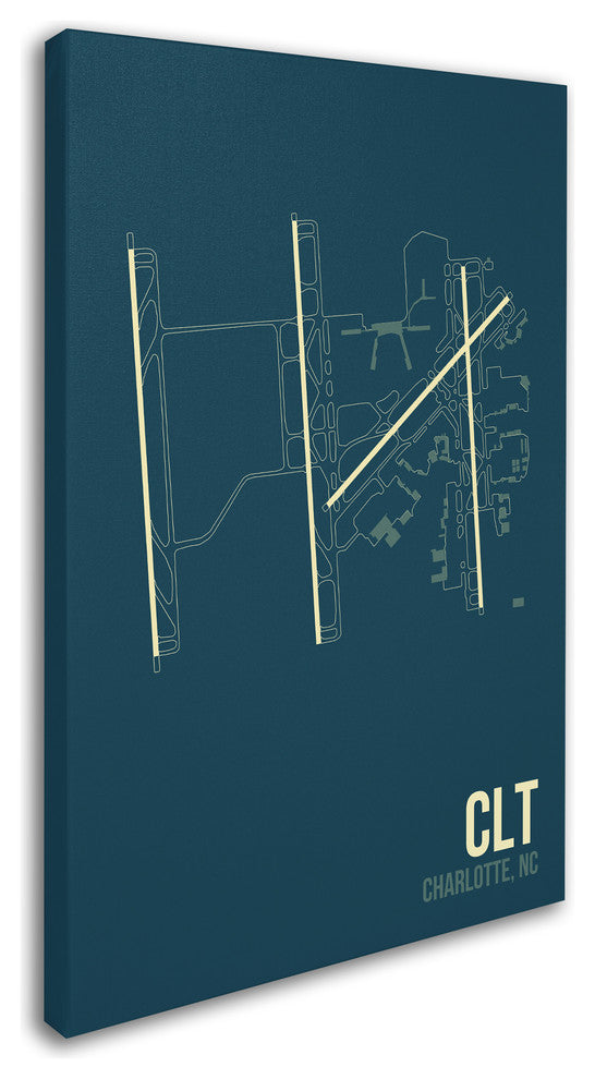 08 Left 'CLT Airport Layout' Canvas Art, 32 x 22