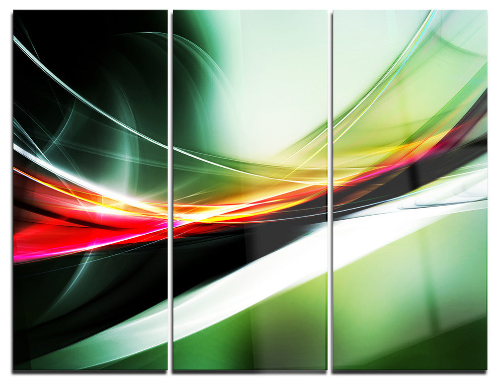 "Elegant Color Pattern" Digital Metal Wall Art, 3 Panels, 36"x28"