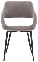 Ariana Mid-Century Open Back Dining Accent Chair, Gray