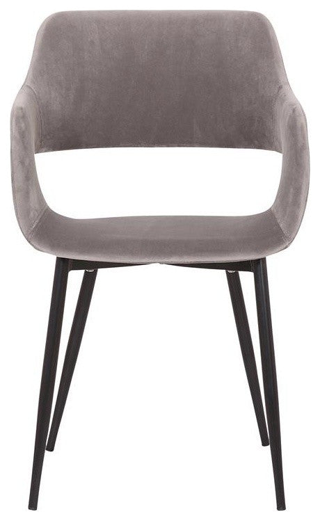 Ariana Mid-Century Open Back Dining Accent Chair, Gray