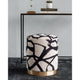 Tilla Cotton Velvet Ottoman With Printed Artwork