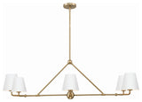 Xavier 6-Light Chandelier, Vibrant Gold/White