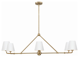 Xavier 6-Light Chandelier, Vibrant Gold/White