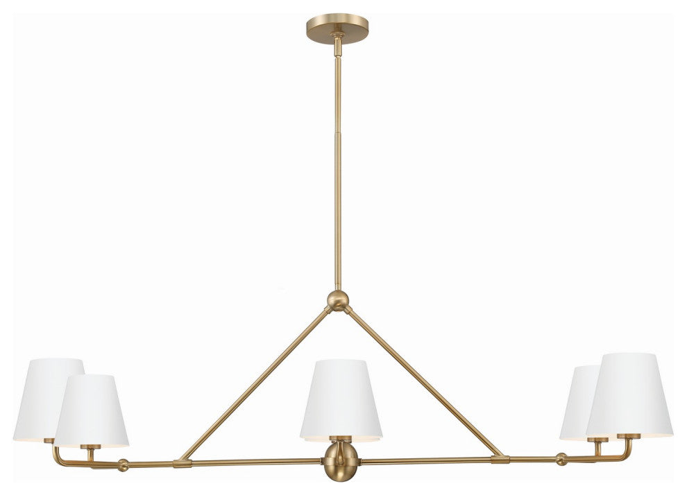 Xavier 6-Light Chandelier, Vibrant Gold/White
