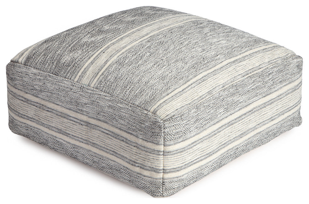 Hossegor 34" x 34" x 16" Navy Blue Ottoman
