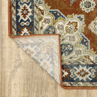 Bastian Oriental Medallion Indoor Area Rug, Rust, 1'10"x7'3"