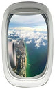 Commercial Airplane Window Decal Beach Coastline Scene Aviation Decor PW8