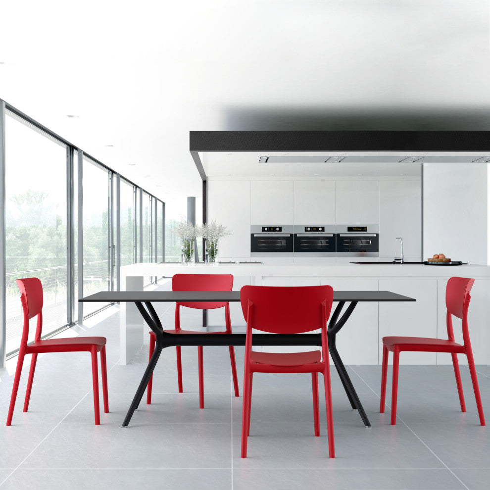Monna Outdoor Dining Chair, Set of 2, Red