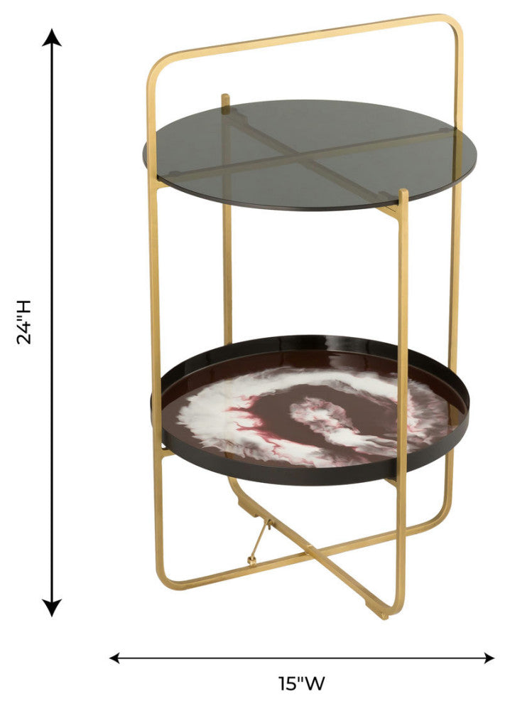 TOV Furniture Enamel Plum/White Side Table