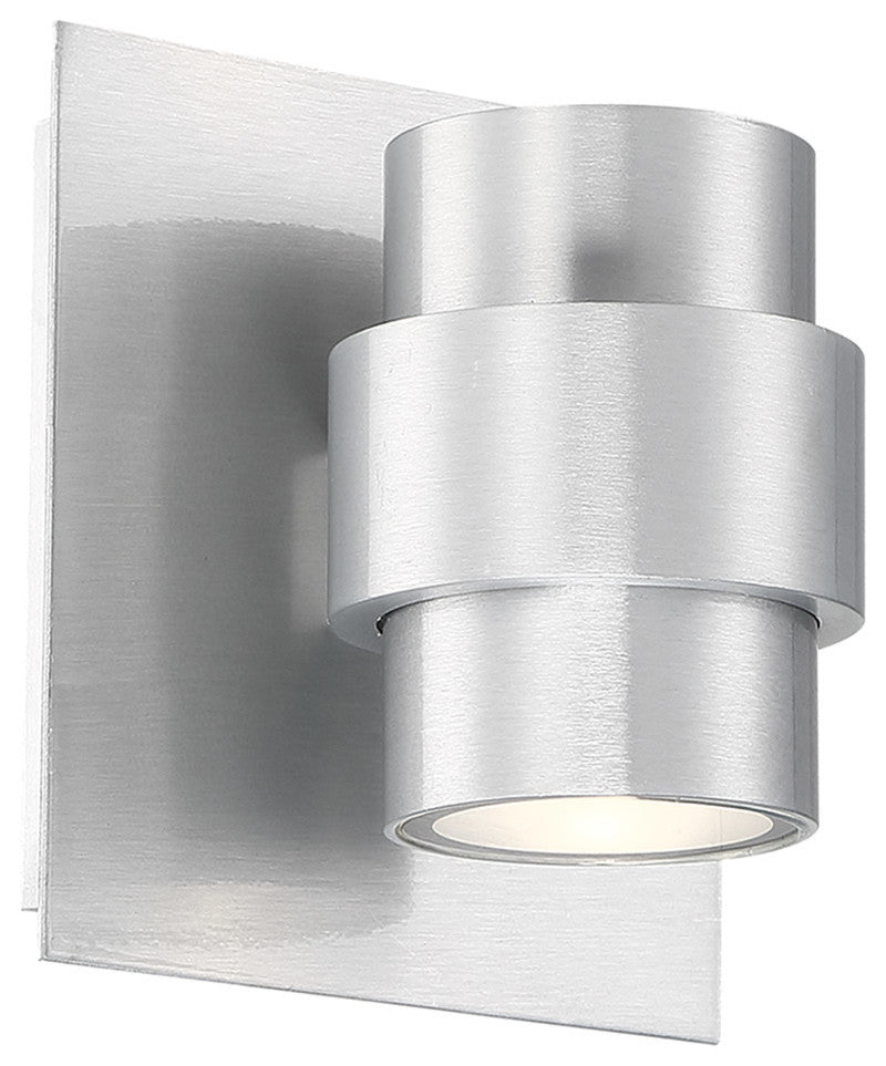 Barrel 6" LED Indoor & Outdoor Wall Light 3000K, Brushed Aluminum