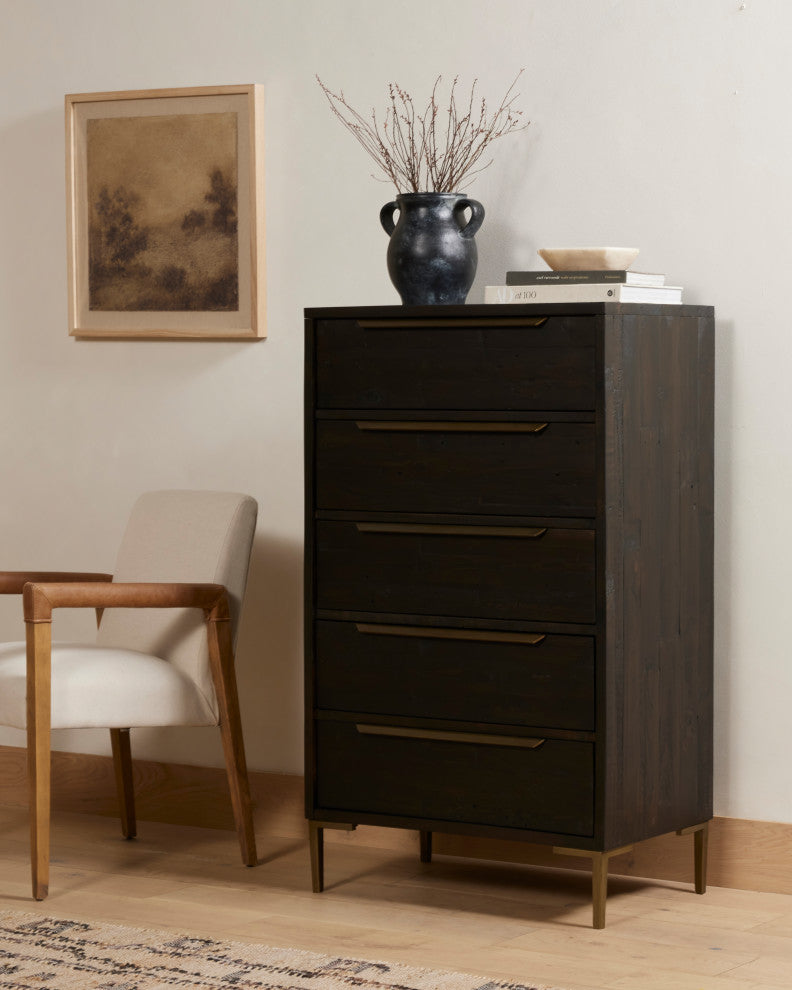 Wyeth 5 Drawer Dresser, Dark Carbon