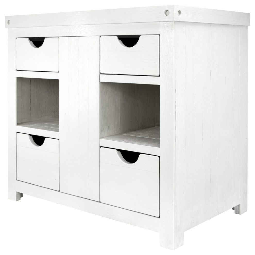 Vintner's Freestanding Single Bathroom Vanity, Blanc, 36"