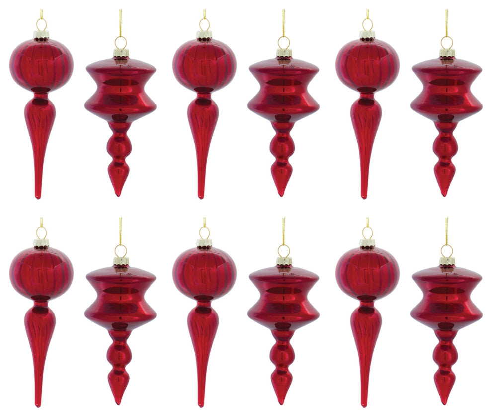 Glass Finial Drop Ornament, 12-Piece Set