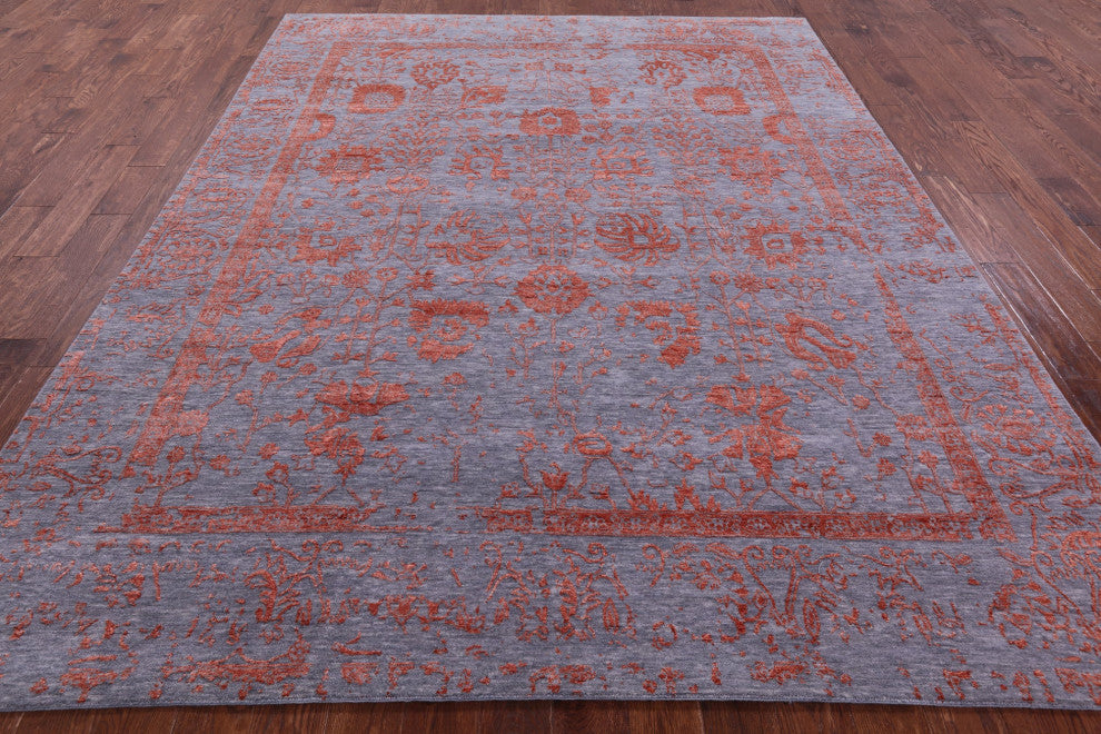 8' 0" X 10' 1" Wool & Silk Persian Hand Knotted Rug - Q15758