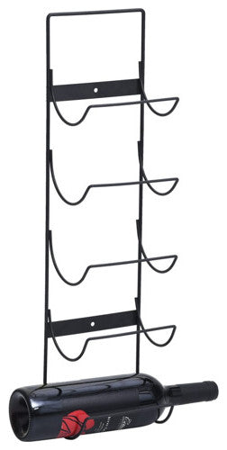Vidaxl Wall Mounted Wine Rack For 5 Bottles Black Iron