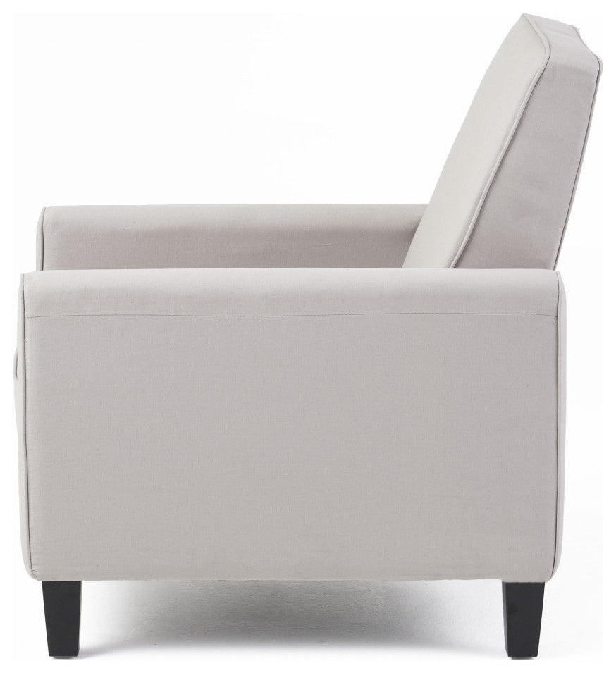 Susan Fabric Recliner, Set of 2, Light Gray and Dark Brown