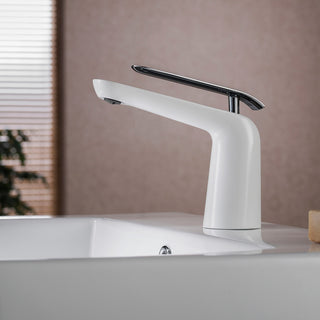 Bath Faucet Single Handle Lavatory Faucet Chrome / White