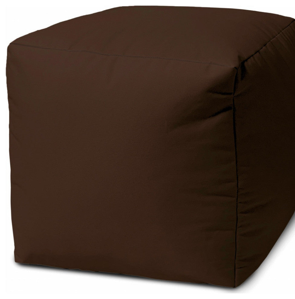17  Cool Dark Chocolate Brown Solid Color Indoor Outdoor Pouf Ottoman
