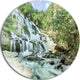 Maeyar Waterfall In Rain, Landscape Photo Round Metal Wall Art, 38"