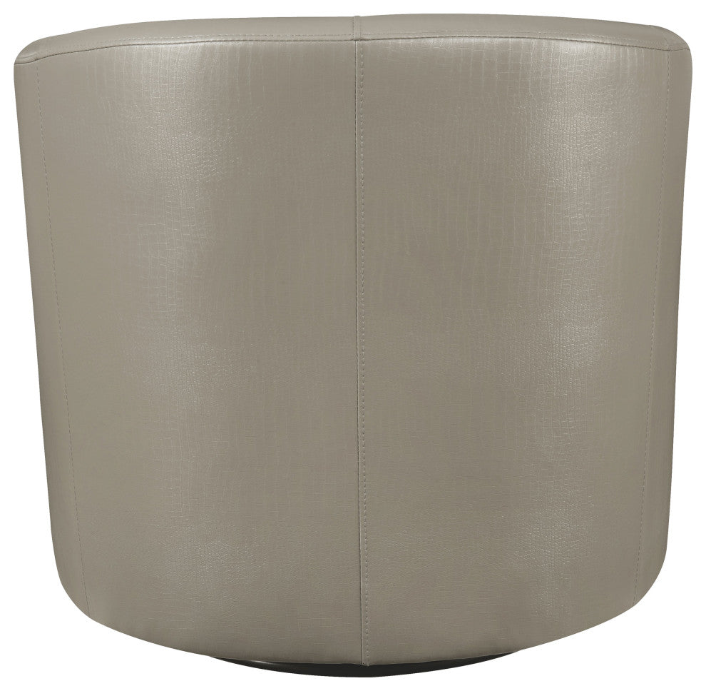 Turner Upholstered Barrel Back Swivel Chair Champagne