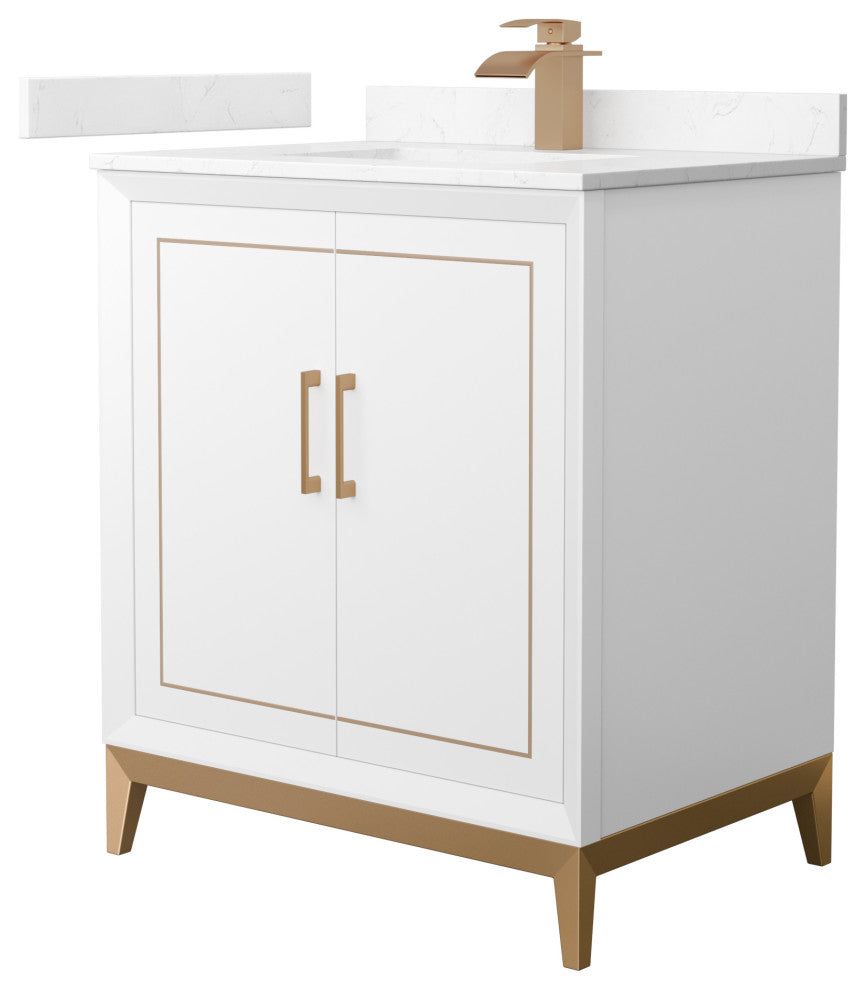 Marlena 30" Single Vanity, Cultured Top, Bronze Trim