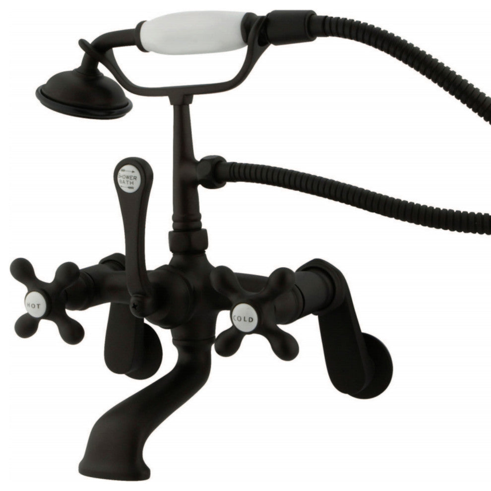 Kingston Brass Adjustable Center Wall Mount Tub Faucet, Oil Rubbed Bronze
