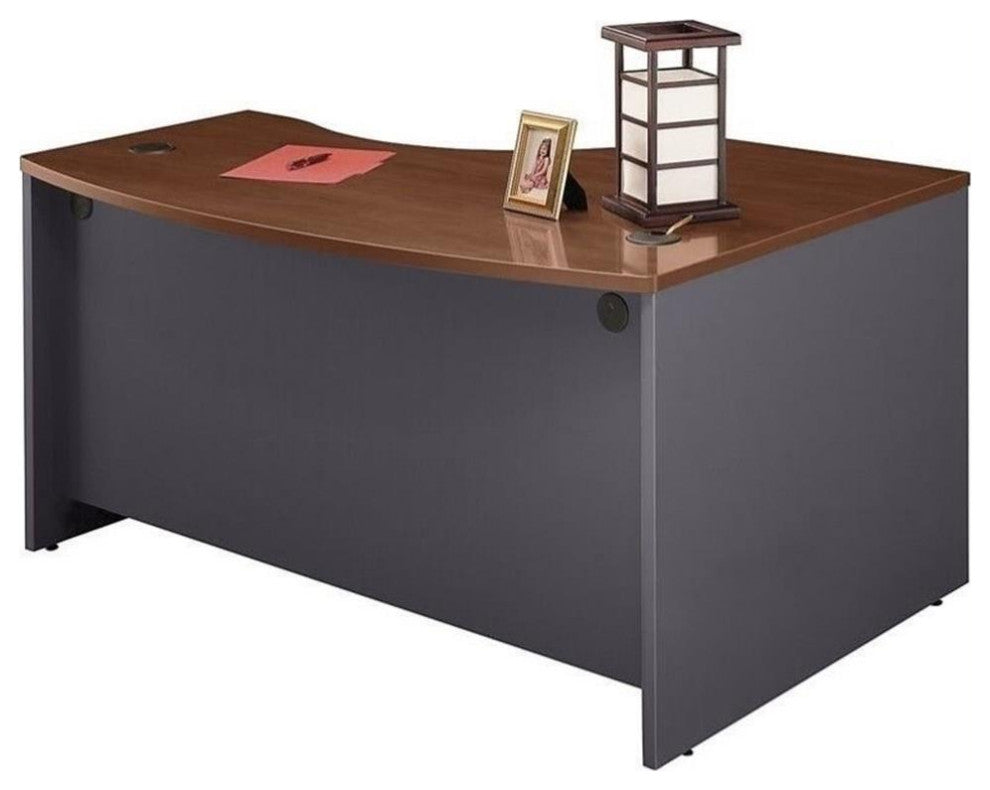Series C 60W Left Hand L-Bow Desk Shell in Hansen Cherry - Engineered Wood