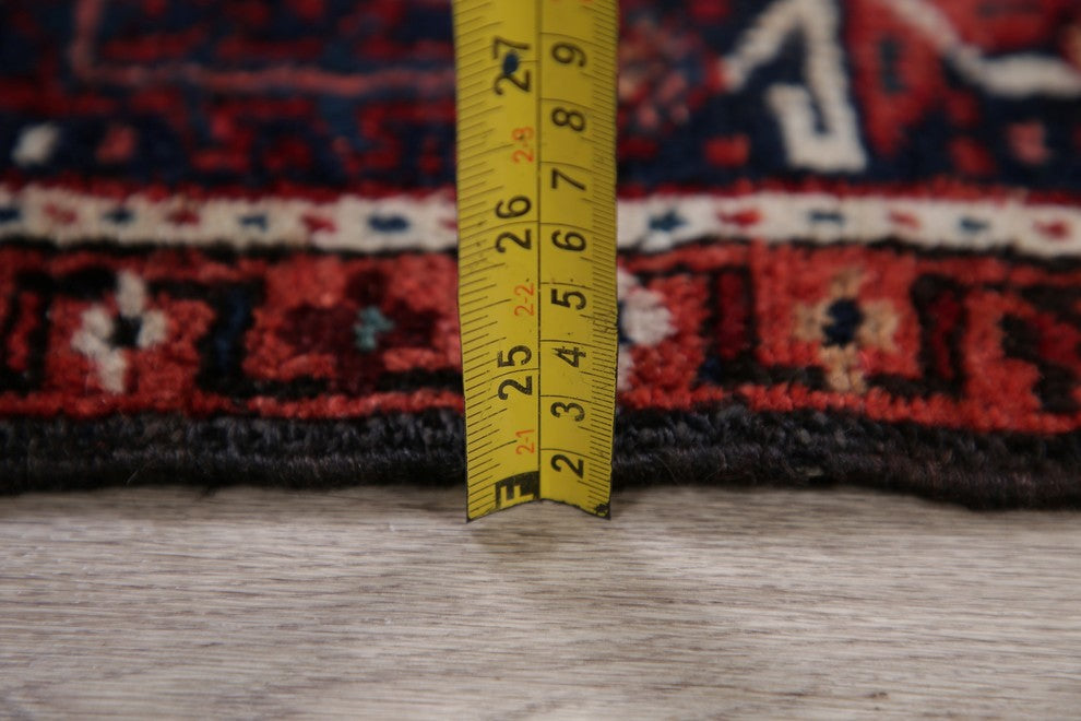 Consigned, Antique Worn Out Oriental Persian Handmade Low Pile Carpet, 4'6"X3'5"