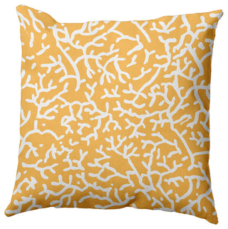 Seaweed Polyester Indoor Pillow, Egg Yolk Yellow, 16"x16"