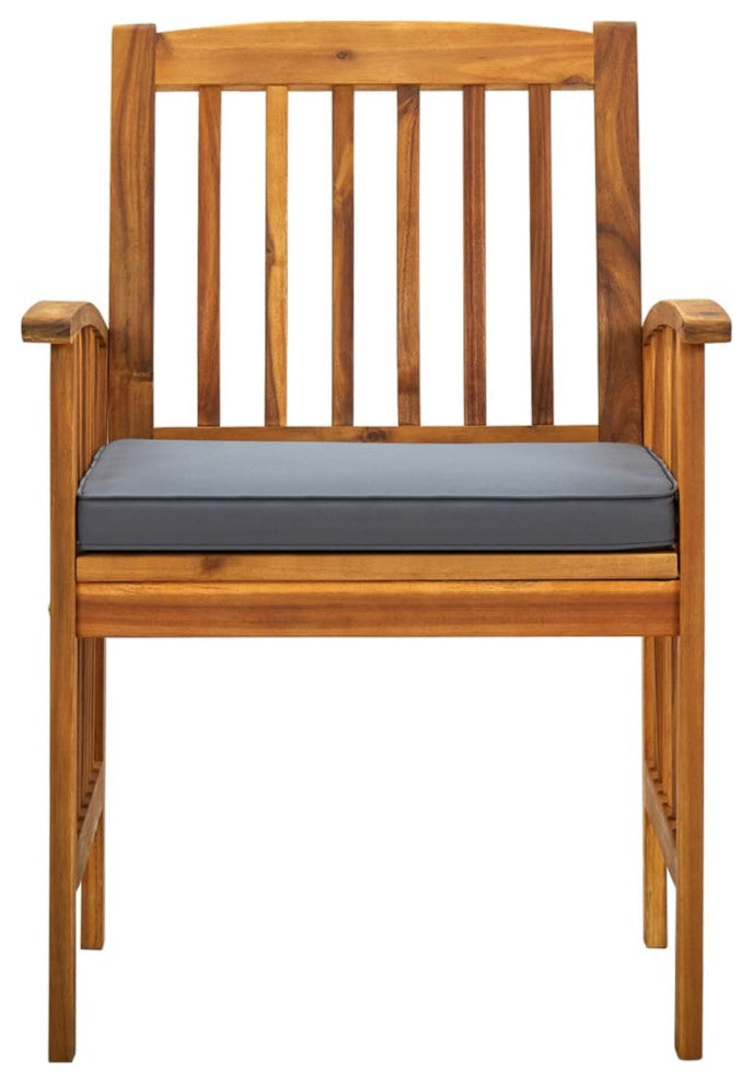 Vidaxl Garden Dining Chairs 2-Piece Set With Cushions Solid Acacia Wood
