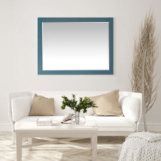 Sutton Rectangular Bathroom Wood Framed Wall Mirror, Royal Green, 48"