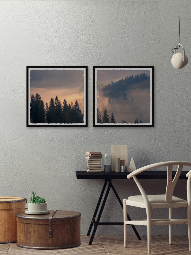 Light Rays Diptych, 2-Piece Set, 12x12 Panels