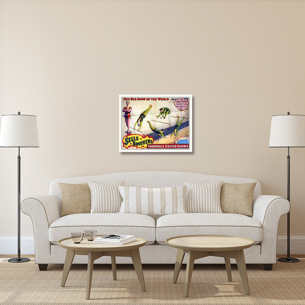 Sells Brothers, The Great Costellos, On The Aerial Horizontal Bars, 36x28