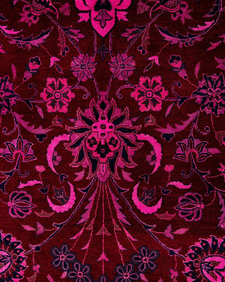 Overdyed, One-of-a-Kind Hand-Knotted Area Rug Pink, 12'0"x16'10"