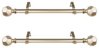 Theobald Side Curtain Rods 12-20", Light Gold