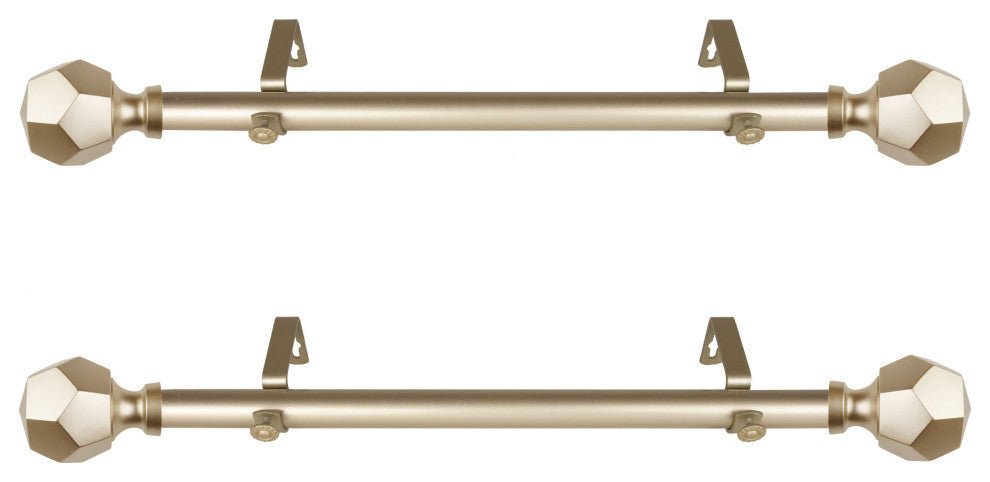 Theobald Side Curtain Rods 12-20", Light Gold
