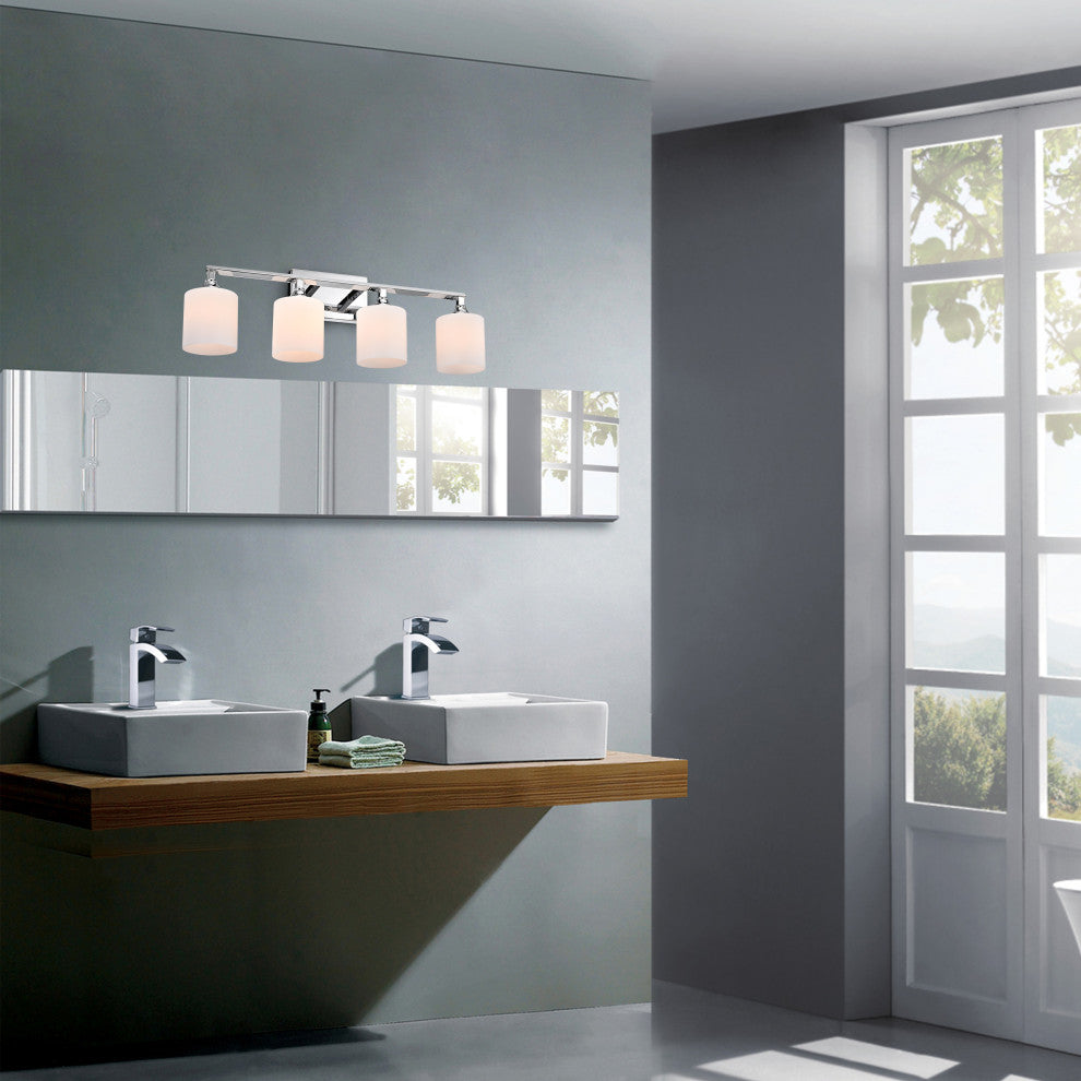 CHLOE Lighting Jane Contemporary 4-Light Chrome Bath Vanity Fixture