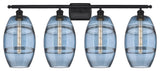 Ballston-Vaz 4-Light 38" Bath Vanity Light, Matte Black, Princess Blue