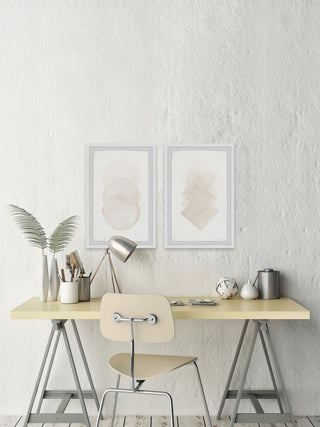 Fading Creams Diptych, 24"x18"