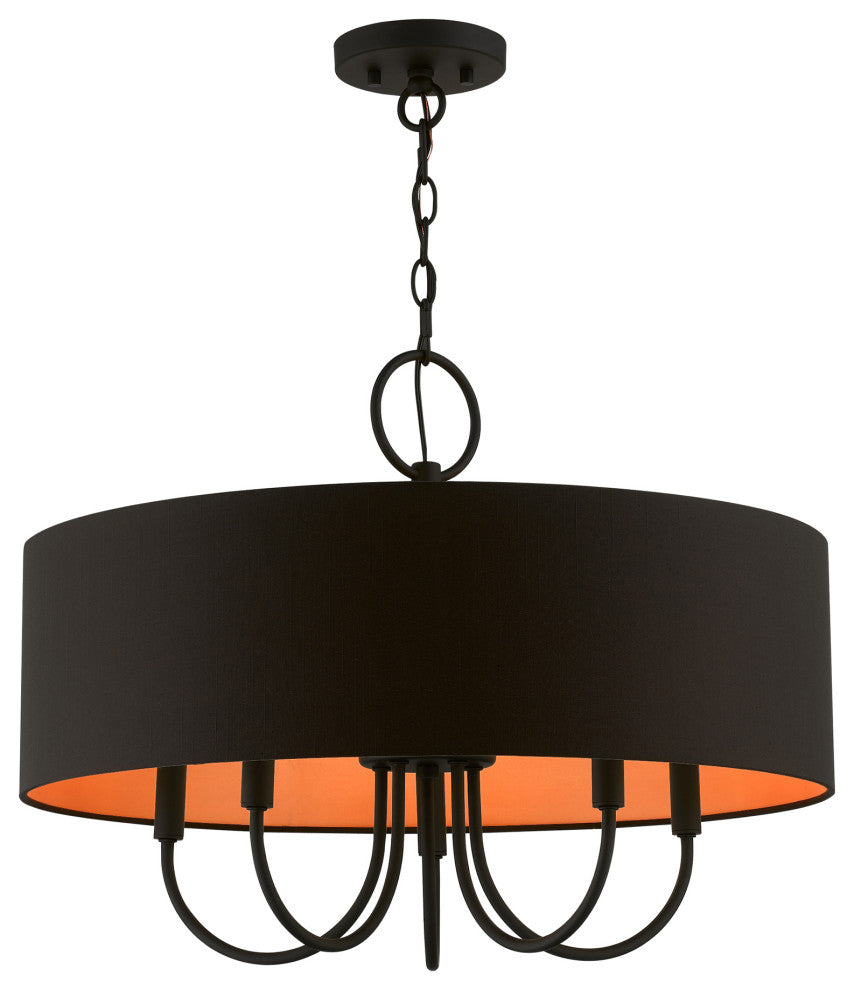 Livex Lighting 5 Light Black Pendant Chandelier