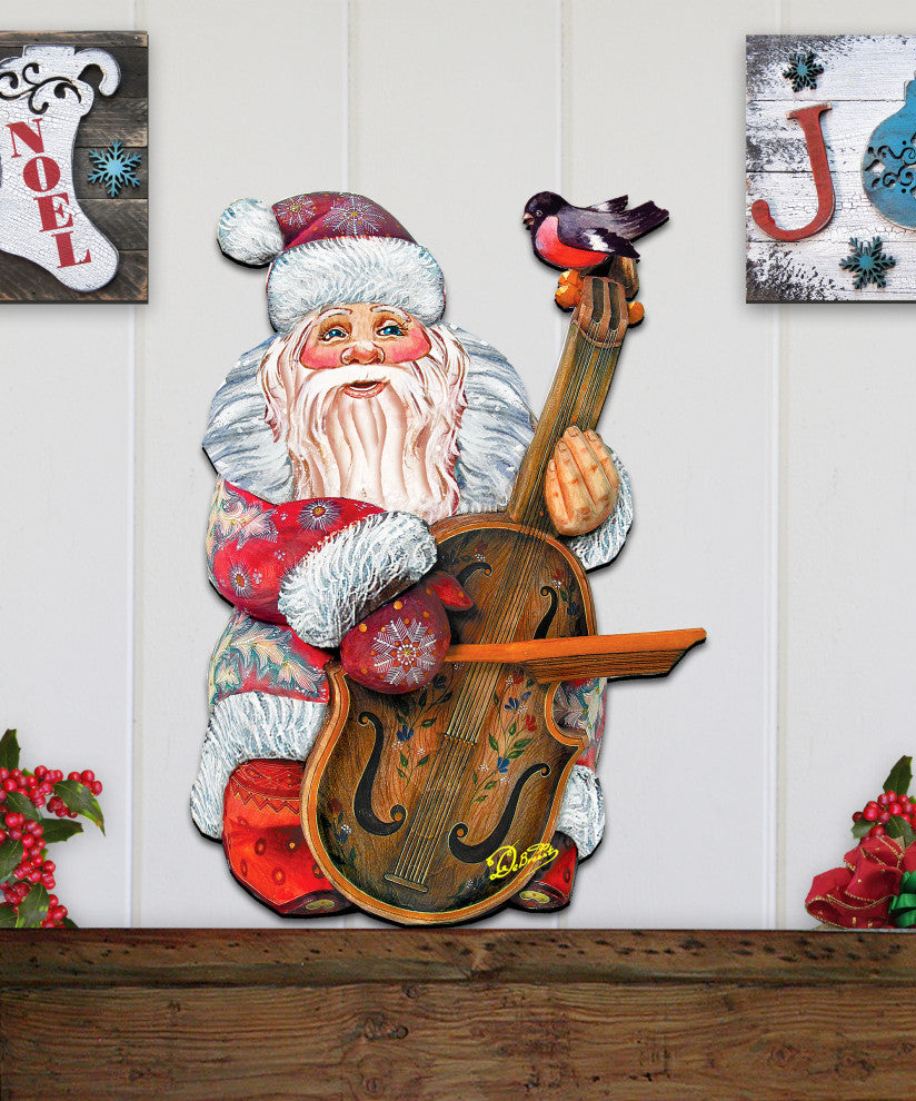 Violin Santa Door Hanger