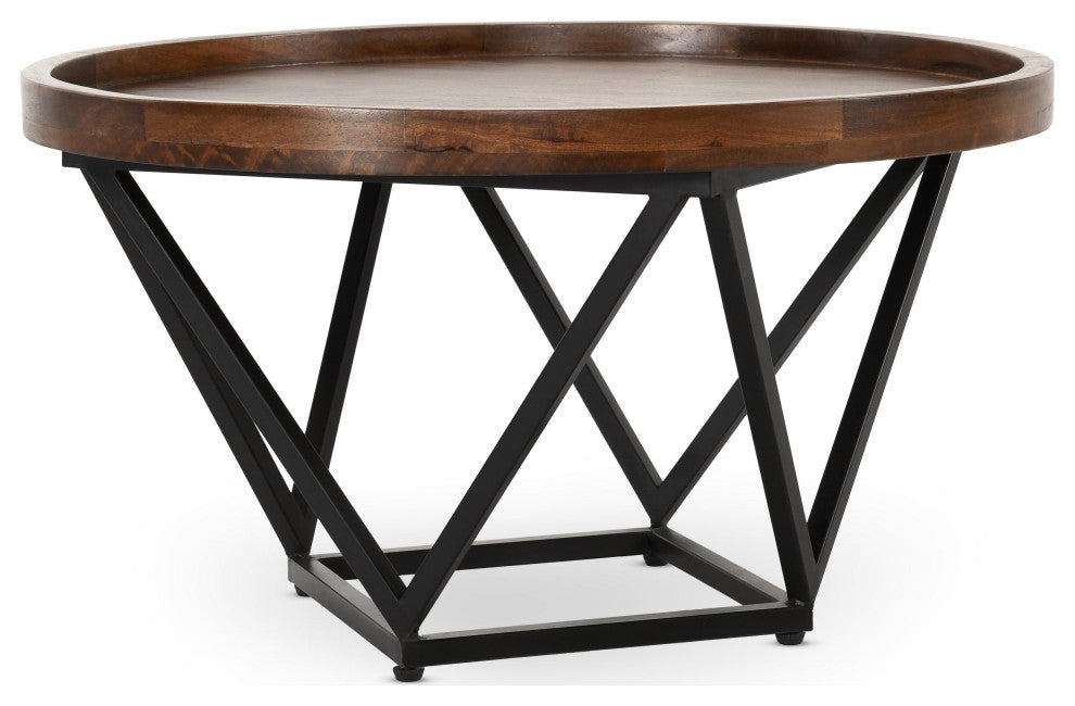 Lamar Mango Wood Coffee Table, Medium Brown