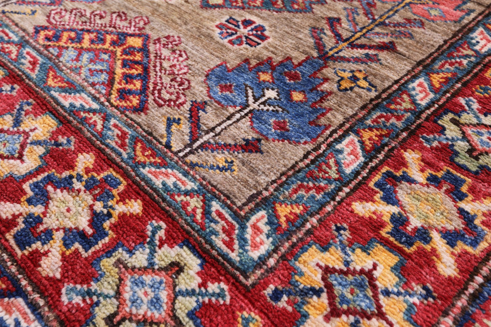 Runner Super Kazak Handmade Wool Rug 2' 6" X 10' 2" Q7499